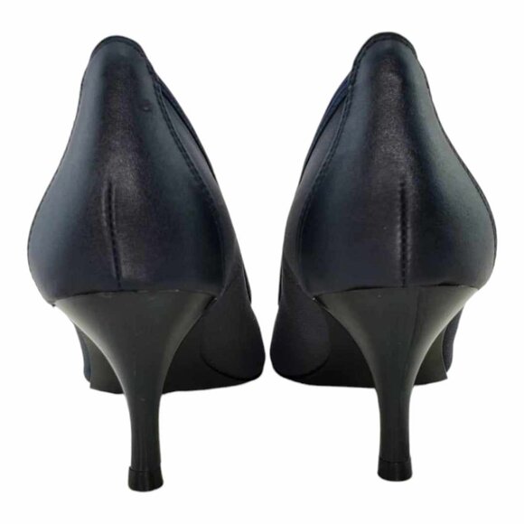 Tahari Dottie Stretch Pump Women's Sz 5.5M - Navy Blue - Picture 7 of 11